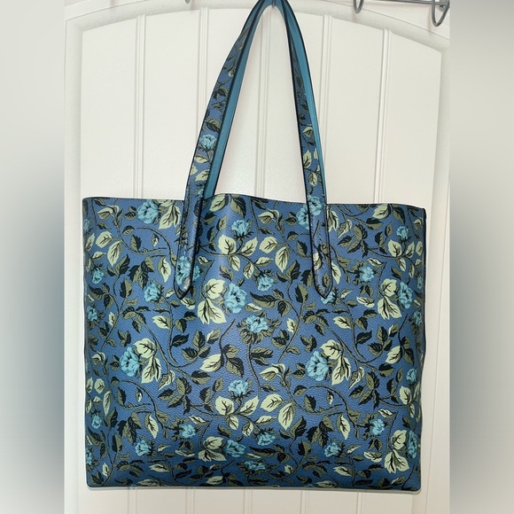 COACH Floral Print Coach Highline Tote Slate/Silver One Size - Picture 9 of 16